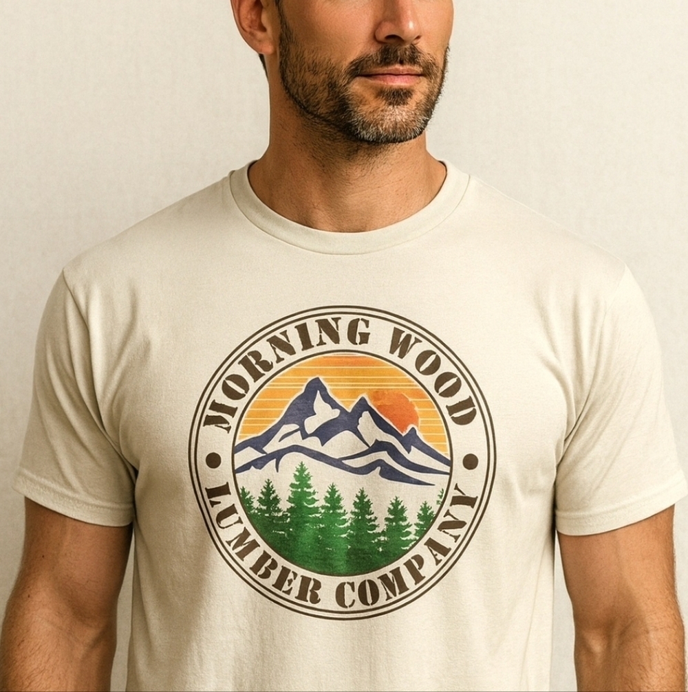 Morning Wood Lumber Company Tee • Funny Outdoor Graphic Shirt • Lumberjack Humor - Picture 8 of 16